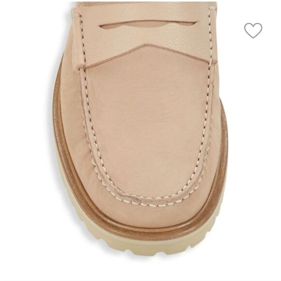 New Donald J Pliner Leather Driving Leather Penny Loafers beige size 8.5 slip on main image 5
